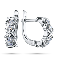 Серьги из серебра э0612сг04201504_white ЭПЛ Даймонд