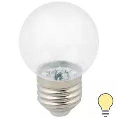 Лампа светодиодная Volpe E27 220 В 1 Вт шар прозрачный 80 лм тёплый белый свет