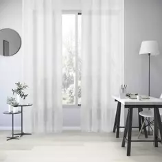 Тюль на ленте со скрытыми петлями Amina 300x280 см цвет белый Inspire