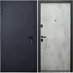 Дверь входная металлическая Акустика 970 мм левая цвет черный бетон Без бренда