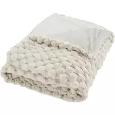Плед Honeycomb 200x220 см искусственный мех цвет кремовый Без бренда