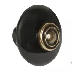 Ручка-кнопка мебельная 211 28x30 мм, цвет матовый черный Без бренда