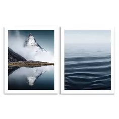 Постер Зеркальное море 40x50 см 2 шт. Без бренда
