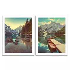 Постер Горное озеро 40x50 см 2 шт. Без бренда