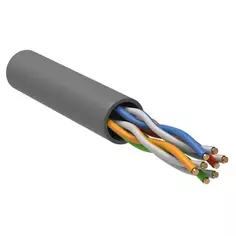 Кабель витая пара ITK U/UTP cat 5e 4 пары PVC цвет серый Без бренда