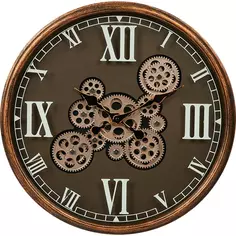 Часы настенные Dream River Шестеренки GH61293 круглые МДФ цвет коричневый бесшумные ø44
