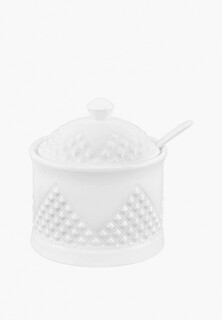Сахарница Elan Gallery 270 мл 9х9х10 см Ромбики с ложкой