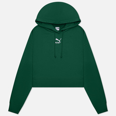 Женская толстовка Puma Classics Cropped Hoodie TR, цвет зелёный