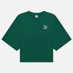 Женская футболка Puma Classics Oversized, цвет зелёный, размер XS
