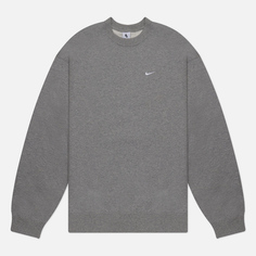 Мужская толстовка Nike Solo Swoosh Fleece Crew Neck, цвет серый