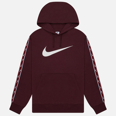 Мужская толстовка Nike Repeat Fleece Hoodie, цвет бордовый