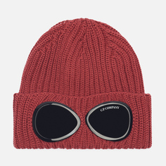 Шапка C.P. Company Extrafine Merino Wool Goggle Ribbed, цвет красный