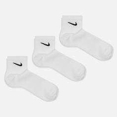 Комплект носков Nike 3-Pack Everyday Lightweight Ankle, цвет белый