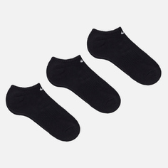 Комплект носков Nike 3-Pack Everyday Cushioned No-Show, цвет чёрный, размер 46-50 EU