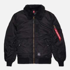 Мужская куртка бомбер Alpha Industries B-15 Mod Flight Faux Mouton Collar, цвет чёрный