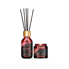 Наборы для ухода за телом PURE BASES НАБОР Аромат для дома, аромасвеча MAGIC FIRE Orange jasmine vanilla