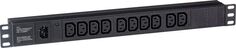 Блок розеток 19", 10 розеток Exegate ServerPro PDU-19H002 Al-10C13-C14FR EX280860RUS (19", 1U, Алюминий, 10 IEC 320 C13, С14 front, черный, RTL)