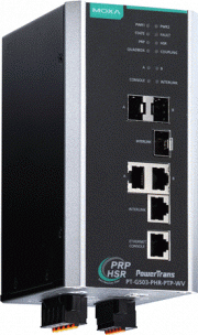 Коммутатор управляемый MOXA PT-G503-PHR-PTP-HV full Gigabit managed redundancy box, with 3 10/100/1000BaseT(X) ports or 100/1000Base SFP po