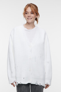 жакет женский Кардиган oversize вязаный рваный в стиле гранж Befree