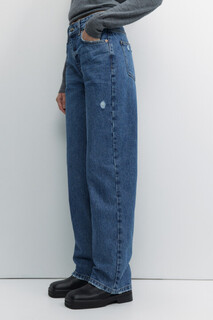 брюки джинсовые женские Джинсы прямые с потертостями и со средней посадкой Befree