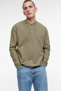 джемпер мужской Лонгслив oversize хлопковый с застежкой на груди Befree