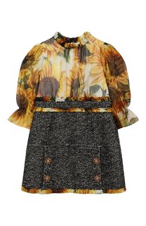 Платье из шелка и шерсти Dolce & Gabbana