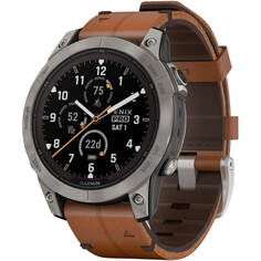 Смарт-часы Garmin Fenix 7 Pro Sapphire Solar Carbon DLC Titanium with Chestnut Leather Band (010-02777-30)