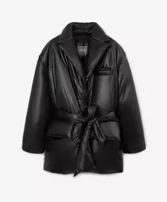 Утепленная куртка оверсайз пиджачного кроя черная GLVR (XL)