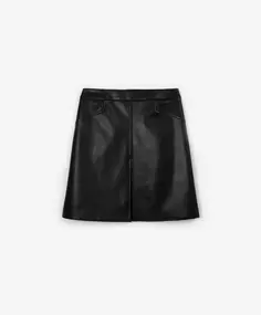 Юбка из экокожи черная GLVR (L)