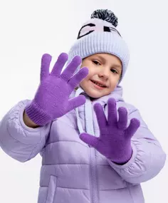 Перчатки вязаные фиолетовые Button Blue (16)