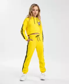 Толстовка укороченная желтая Button Blue (134)