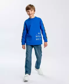 Толстовка с лампасами синяя Button Blue (158)