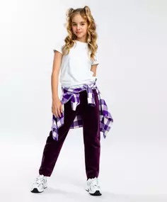 Брюки велюровые фиолетовые Button Blue (158)
