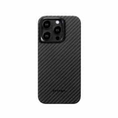 Чехол-накладка Pitaka MagEZ Case 4 для iPhone 15 Pro, кевлар, черный/серый