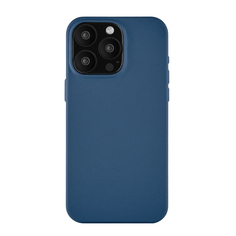 Чехол-накладка uBear Capital Case для iPhone 15 Pro, кожа, синий
