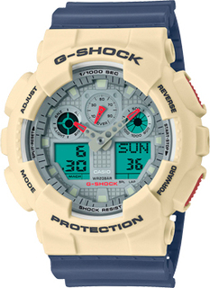 Японские наручные мужские часы Casio GA-100PC-7A2. Коллекция G-Shock