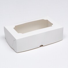 Коробка складная с окном под зефир, белый, 25 х 15 х 7 см Upak Land