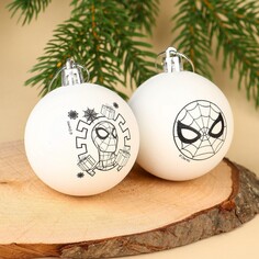 Новогоднее елочное украшение под раскраску человек-паук, набор 2 шт, р-р шара 5,5 см Marvel