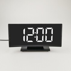 Часы - будильник электронные настольные с термометром, календарем, 17 х 9.5 см, 3ааа, usb NO Brand