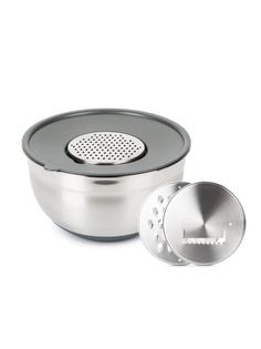 Миска GRATE IT 5л с крышкой 3 терки ATTRIBUTE STEEL ASG005