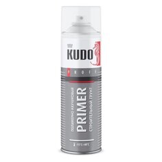 Грунтовка аэрозольная, полимерно-каучуковая, KUDO, KUPP06PR, строительная, 0.65 л