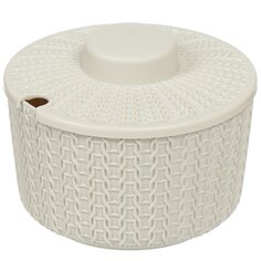 Сахарница 450 мл, пластик, с крышкой, белый ротанг, Idea, Вязание, М 1197