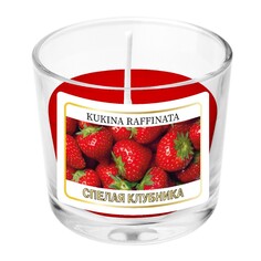 Свеча ароматическая в подсвечнике Kukina Raffinata спелая клубника 90 мл
