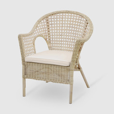 Кресло Rattan grand texas wash white бежевое без подушки