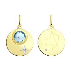 Подвеска SOKOLOV из желтого золота с топазом и фианитом