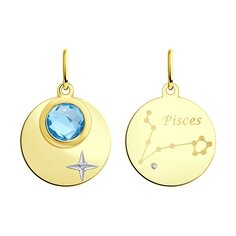 Подвеска SOKOLOV из желтого золота с топазом и фианитом