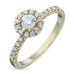 Кольцо из желтого золота с бриллиантами э0301кц06165200 ЭПЛ Даймонд