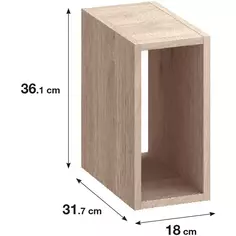 Стеллаж Spaceo KUB 1 секция 18x36x31.5 см ЛДСП цвет дуб