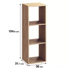 Стеллаж Spaceo KUB 3 секции 36x104x31.5 см ЛДСП цвет дуб