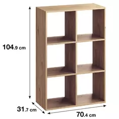 Стеллаж Spaceo KUB 6 секций 70x104x31.5 см ЛДСП цвет дуб
